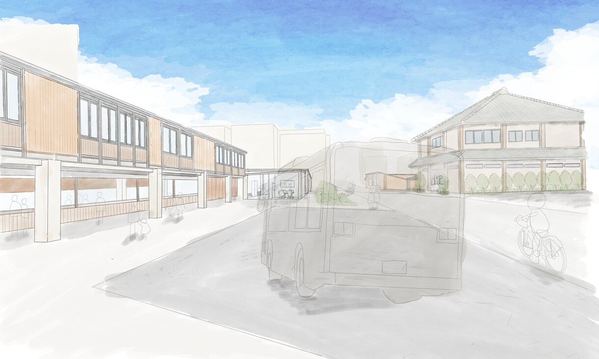 現役建築学生が、温かみのある外観パースを作成します 現役の建築学生（大3）が手書き調の外観パースを作成します イメージ1