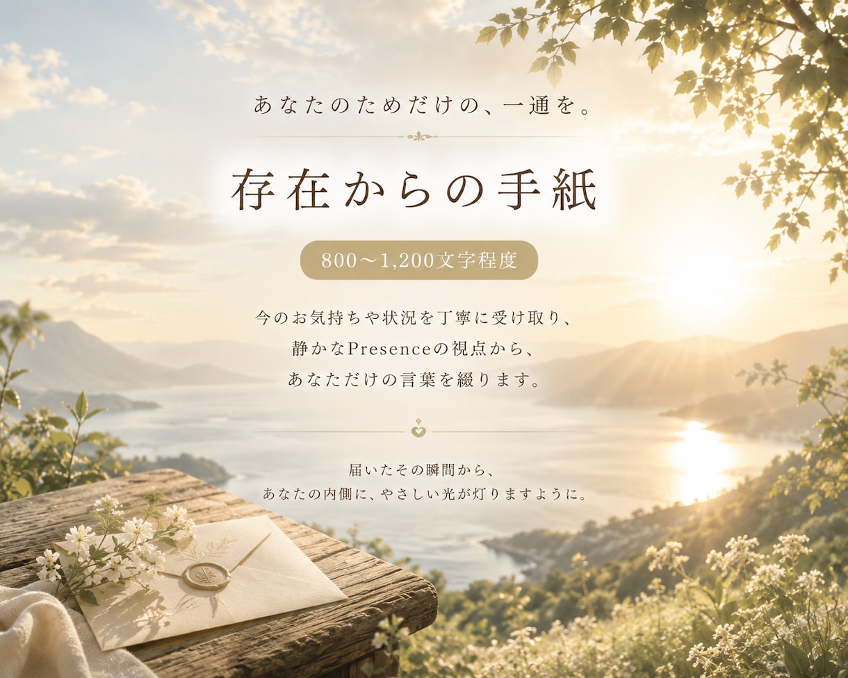 存在からの手紙｜あなただけのメッセージ届けます 答えを探す心を静め、本来の自分へ還る言葉 イメージ6