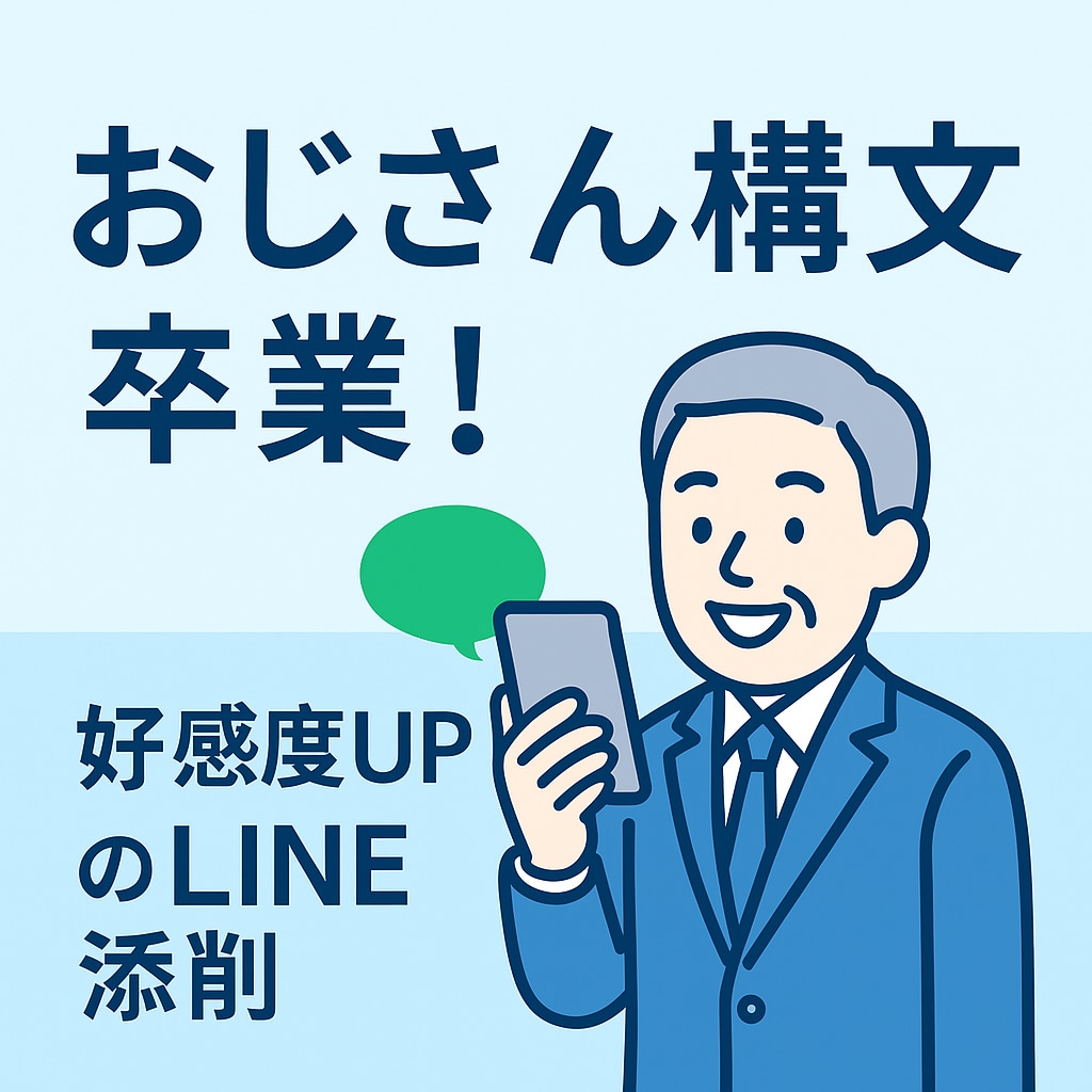 おじさん構文卒業！好印象LINE添削します おじさん構文を好印象な自然文に添削 イメージ1