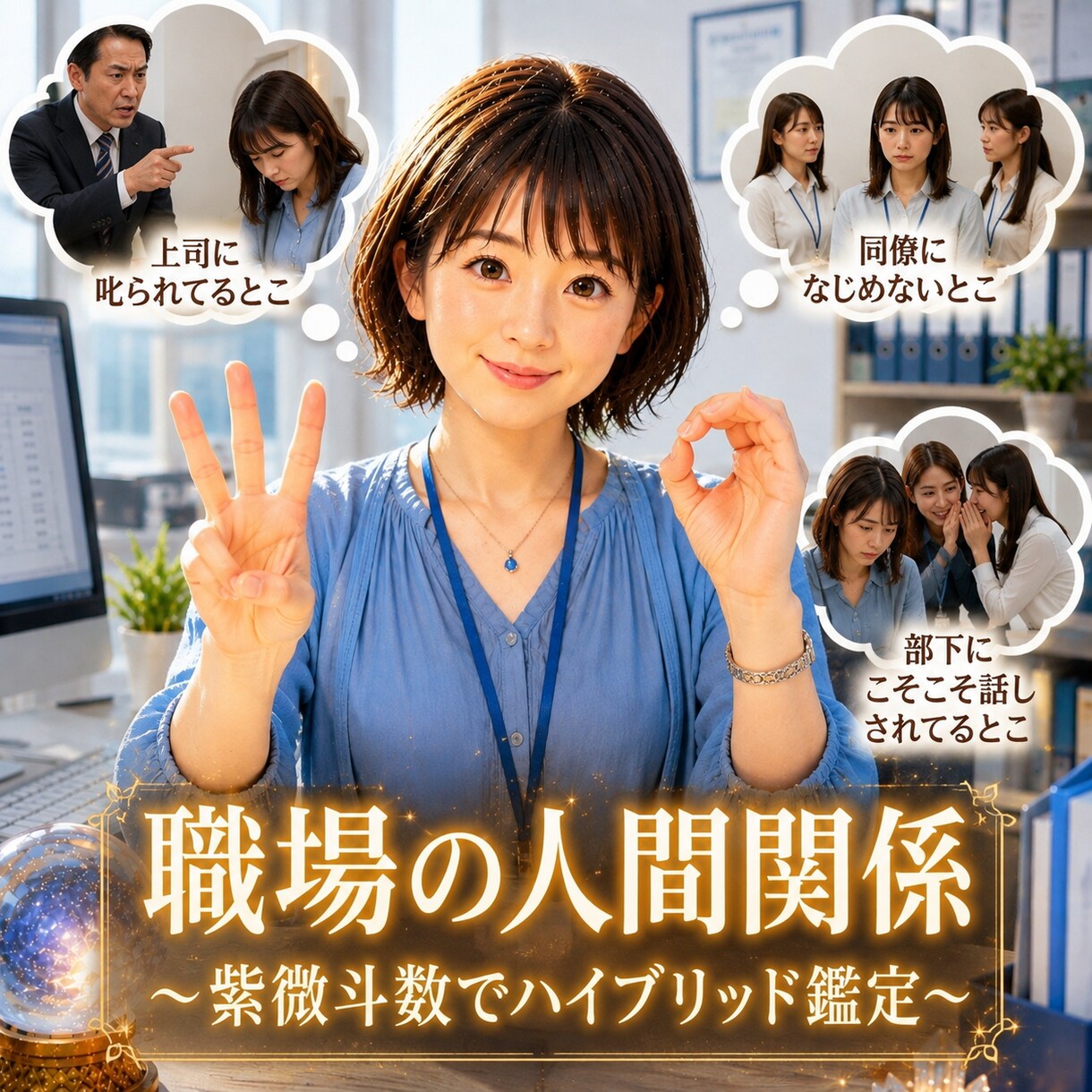 最速30分❤️職場の人間関係〜まず紫微斗数で鑑ます 周りの目が気になる不安‼️ハイブリッド鑑定〜テキスト版 イメージ1