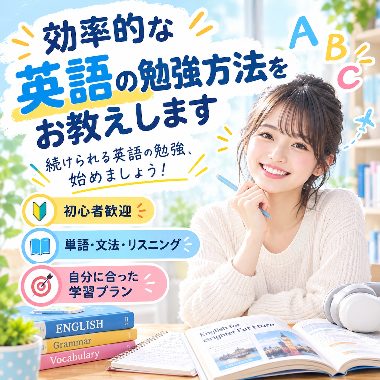 効率的な英語の勉強方法をお教えします 続けれる英語の勉強しましょ！！ イメージ1