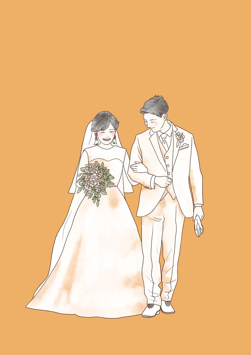 感動を形に！心温まるウェディングイラスト描きます 結婚式のペーパーアイテムなどにも使用できます イメージ6