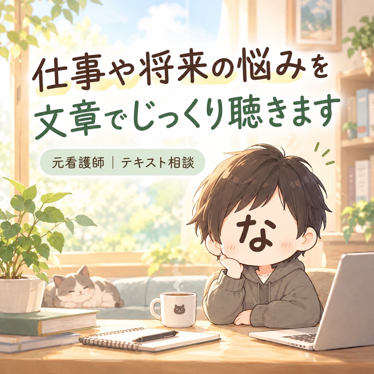 元看護師が仕事や将来の悩みを文章でじっくり聴きます 頭の中で繰り返すことを、一緒に整理します イメージ1