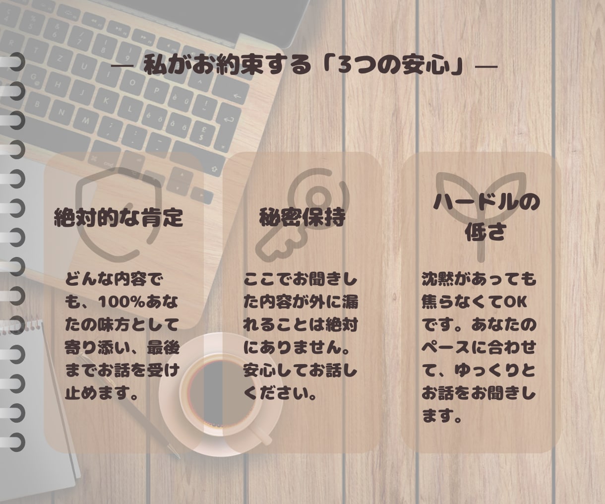 あなたの悩みや愚痴を全肯定で聞きます 人生どん底でもがく同世代が寄り添います イメージ3