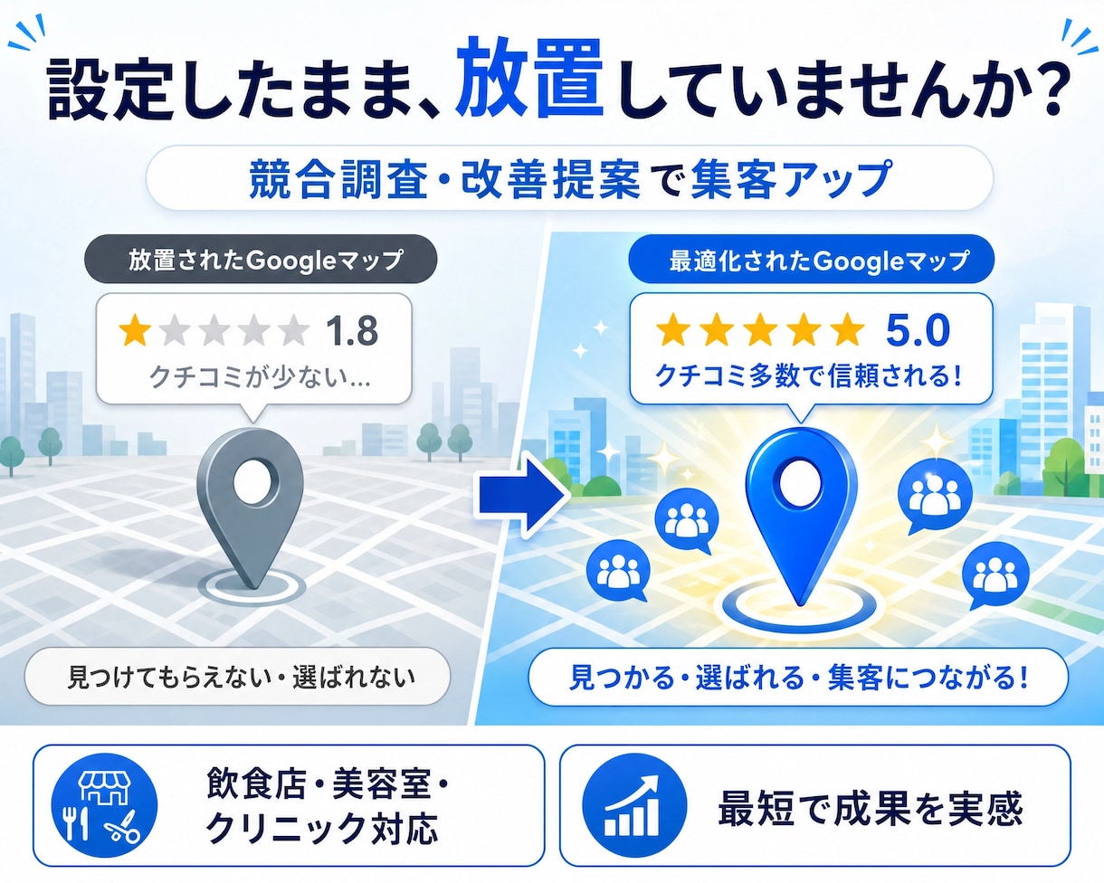 GoogleマップMEO対策で集客を改善します 広告代理店15年の私がGoogleマップで集客支援します！ イメージ2