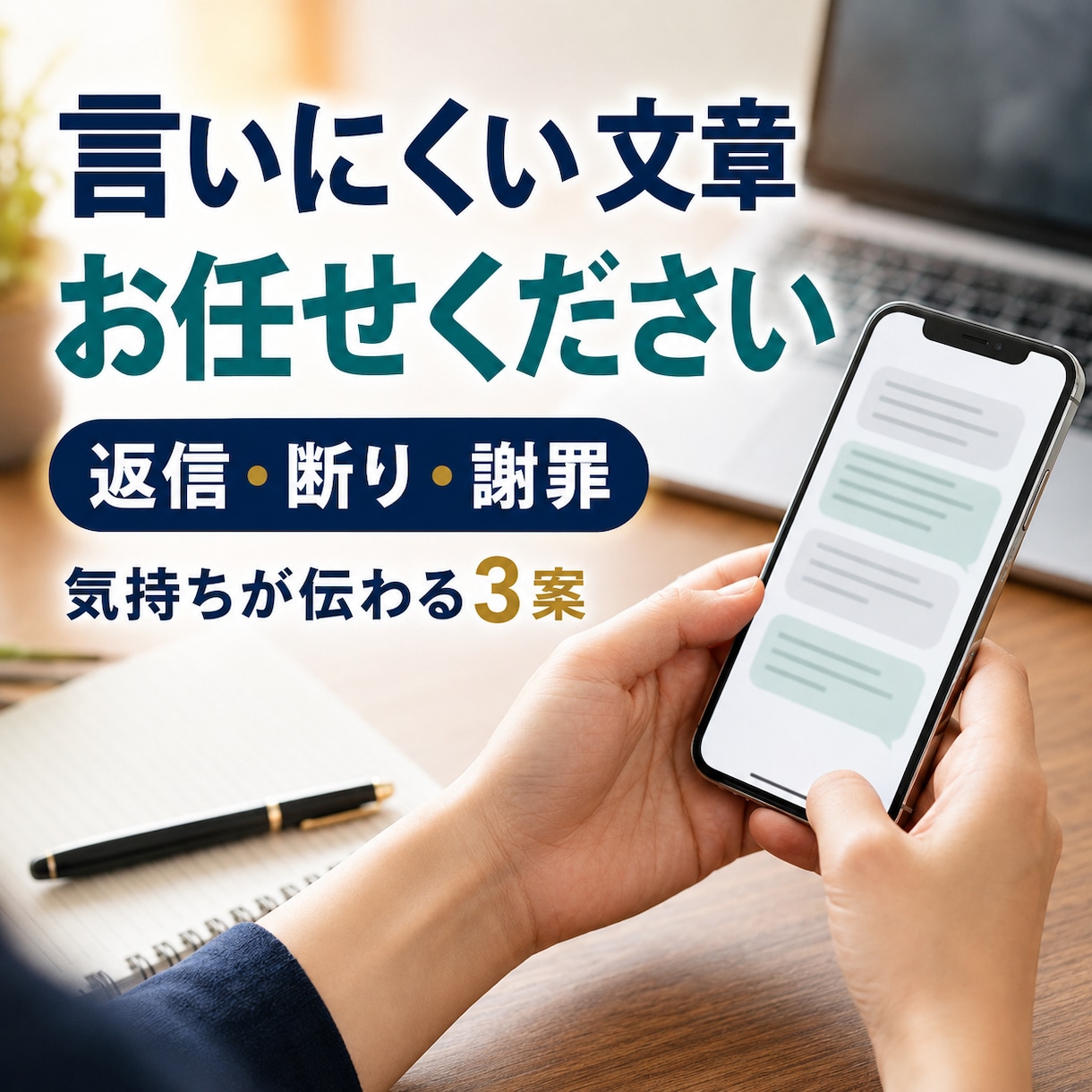 言いにくい返信・断り・謝罪の文章を作成します あなたの気持ちが伝わる文章を3案ご提案します イメージ1