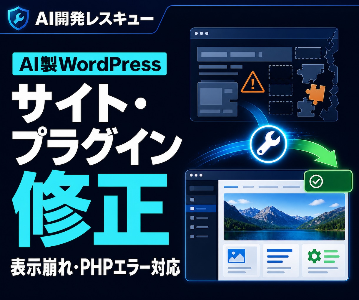 AI製WordPress・プラグインを修正します AI改修後の不具合を安全に確認・整理します イメージ1