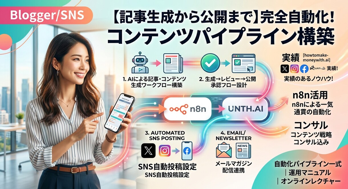 コンテンツ自動化基盤を構築します 記事生成から配信まで全自動パイプラインを構築 イメージ1