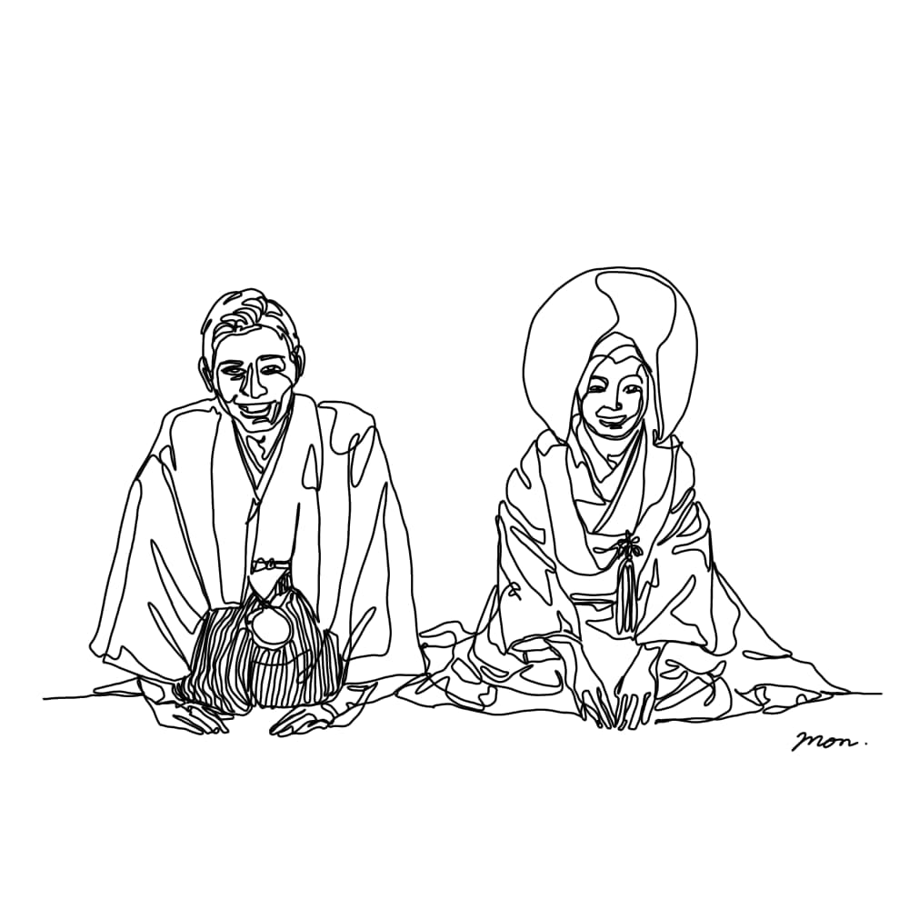 途切れない一本の線でウエディングイラストを描きます 写真をもとに作成。シンプルで個性的な仕上がりです。 イメージ3