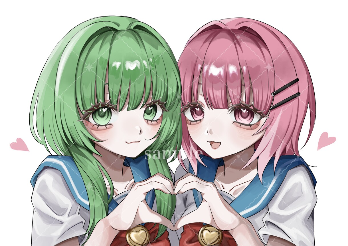 大切なあの人と！あなたのペア画を描きます 大切な家族、親友、恋人とのペア画像イラストを描きます！ イメージ1
