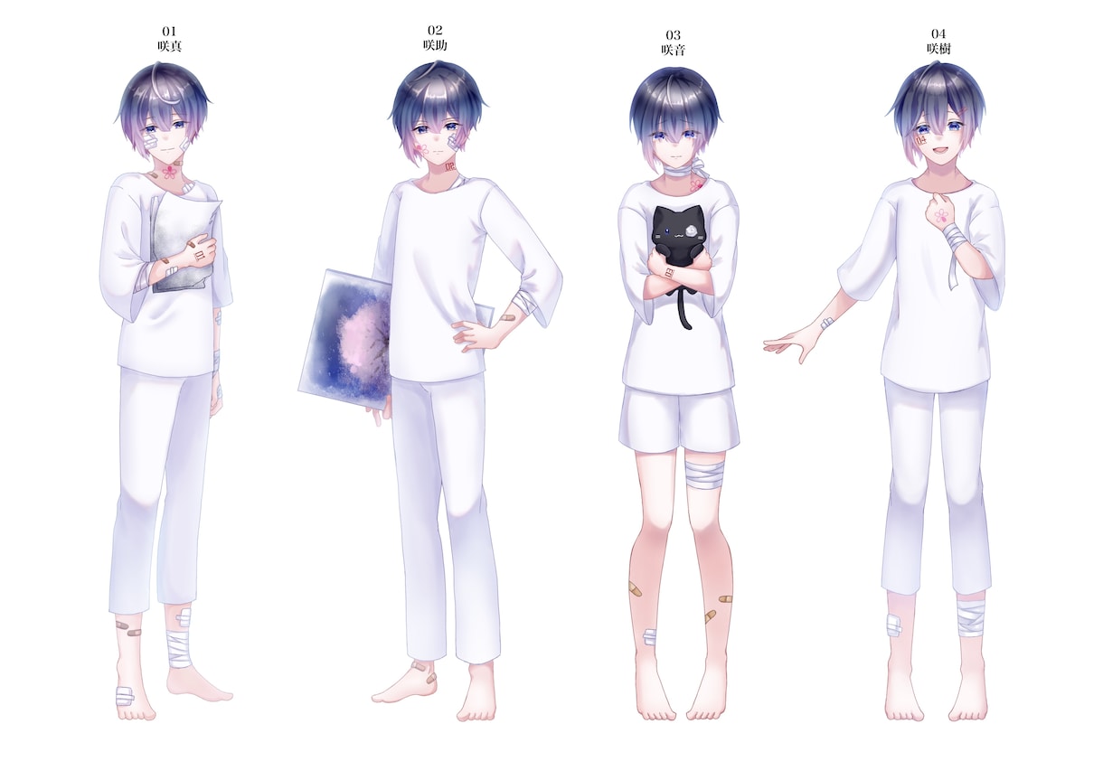 商用利用可！あなただけのキャラクターを制作します 歌い手活動や配信活動などに使用できる立ち絵(三面図)を制作 イメージ4