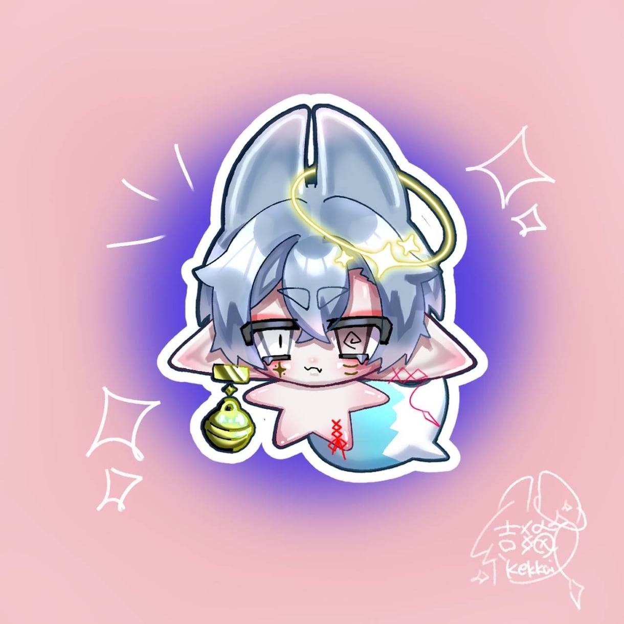 可愛いデフォルメイラスト描きます 1.5頭身の正面ミニキャライラストをお描きます！商用利用◎ イメージ1