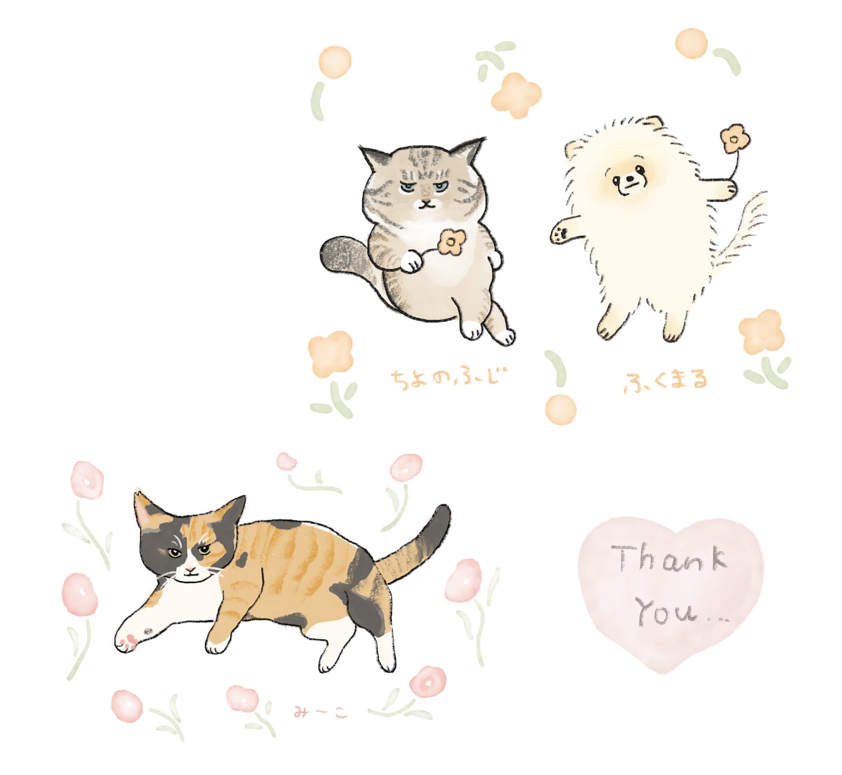 ペットのやさしいオリジナルイラスト描きます SNSアイコンに！大切な家族　オーダーメイドで作成します イメージ7