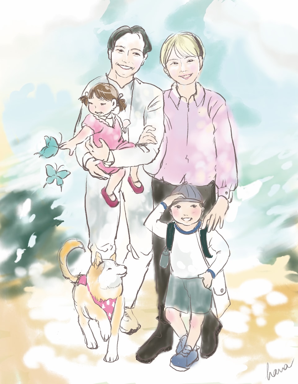 柔らかくあたたかみのある似顔絵描きます 水彩画で、その人らしさを表現します イメージ6