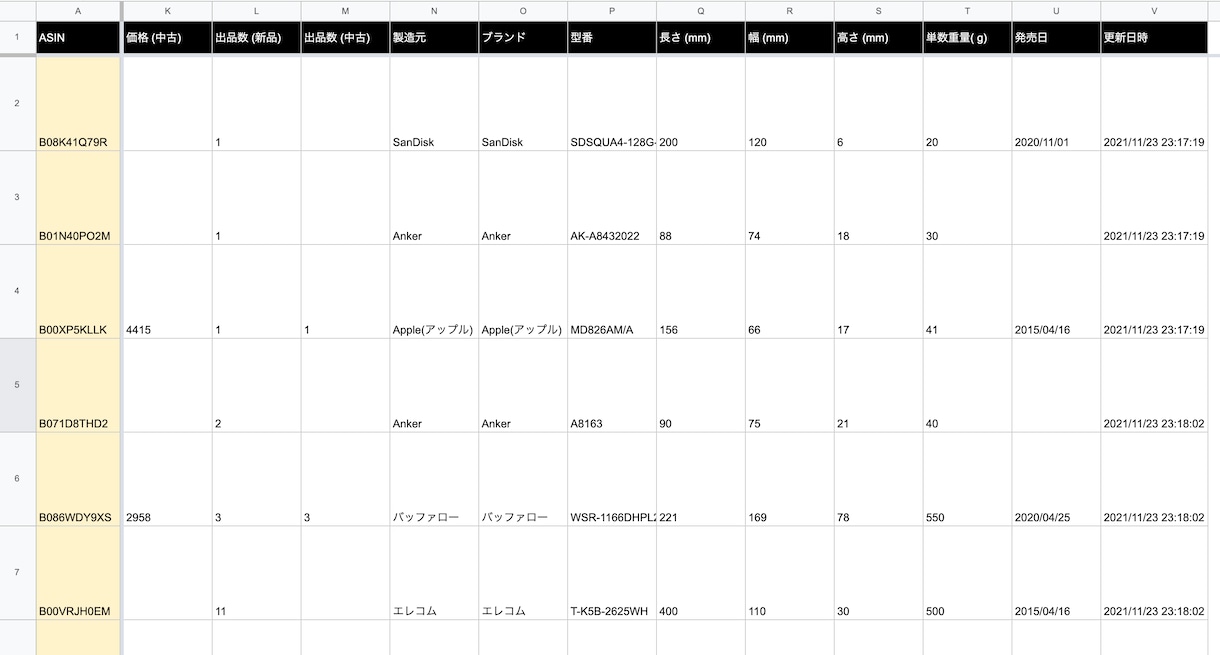 Keepaデータを出力します JAN/ASINからのデータ取得、希望に合わせてカスタマイズ イメージ2