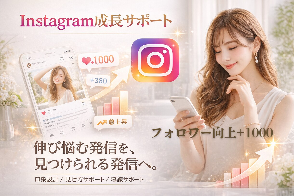 憧れのあの数字へフォロワー向上サポートします Instagram✦フォロワー＋千人向上サポート イメージ1