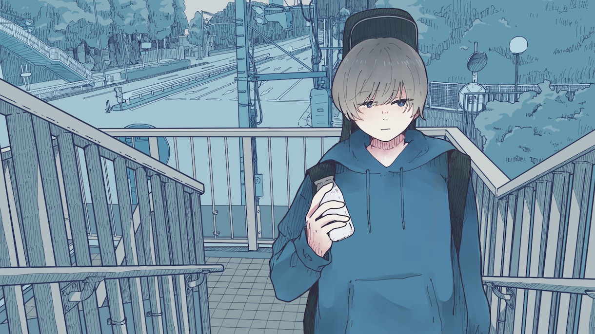 商用OK！MVサムネ・ヘッダー等のイラスト描きます エモいイラストが得意です！背景、人物のみもOK！ イメージ3