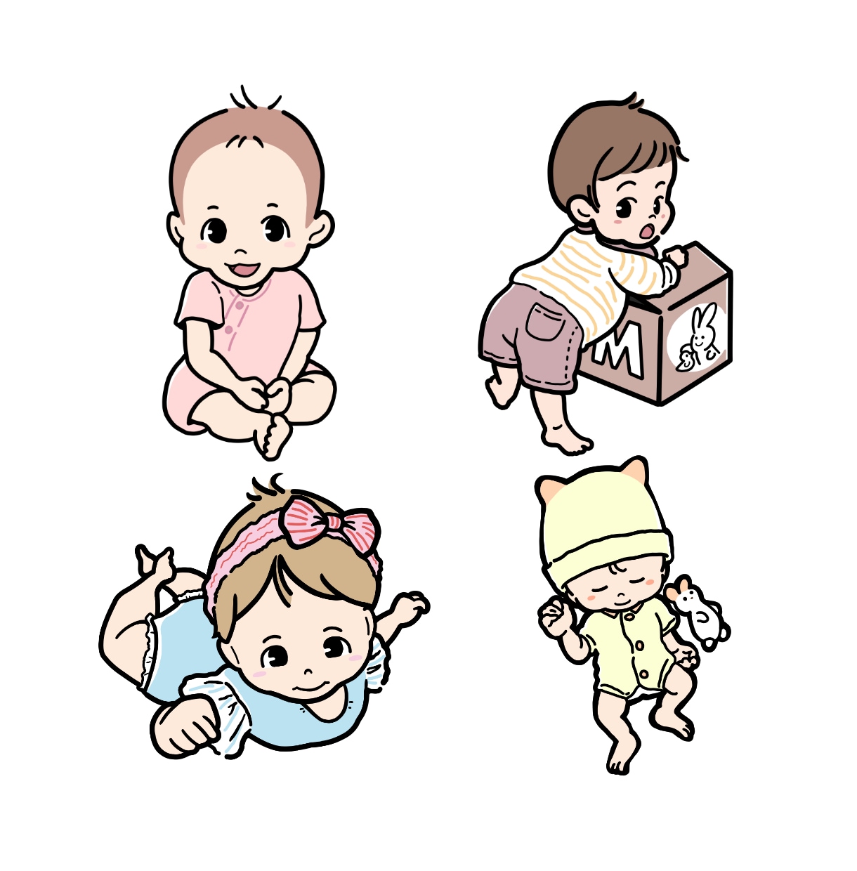 シンプル☆赤ちゃん、お子様、家族のイラストかきます カラー、線画対応可 ／ アイコン ご記念、グッズなどに！ イメージ2