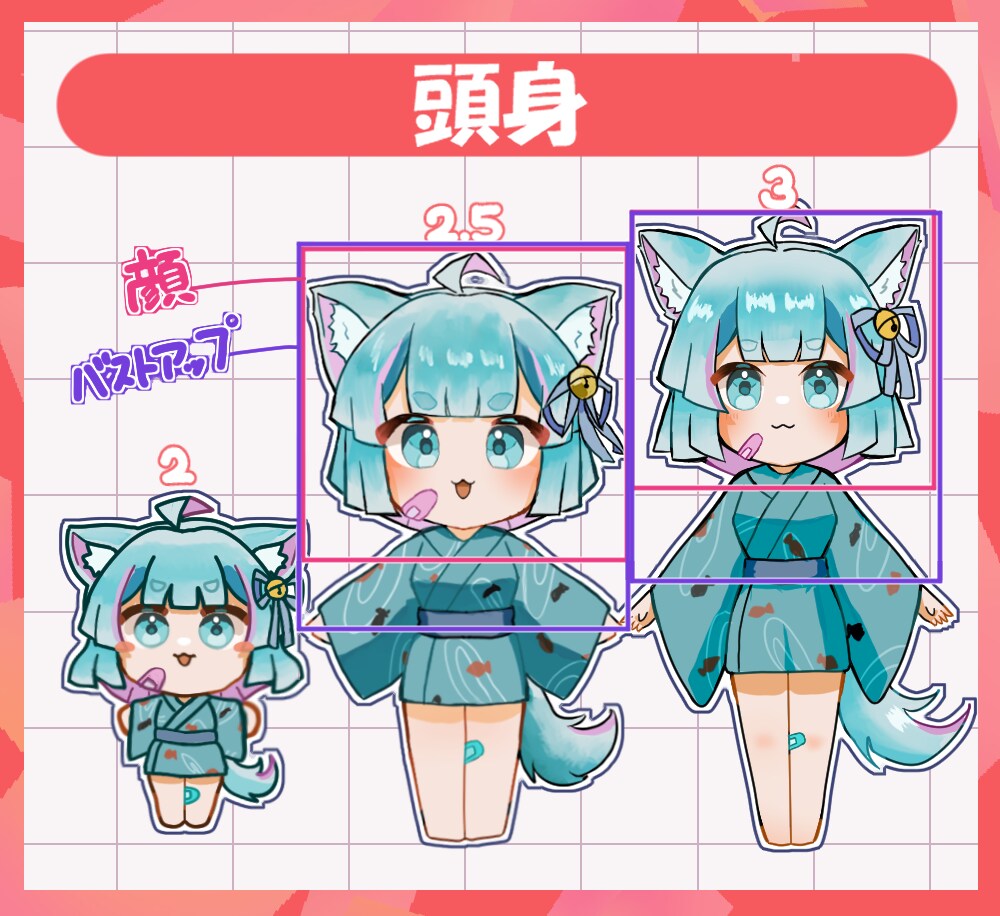 2頭身〜3頭身までのSDキャラ描きます *立ち絵やグッズ等に使いやすい絵柄* イメージ2