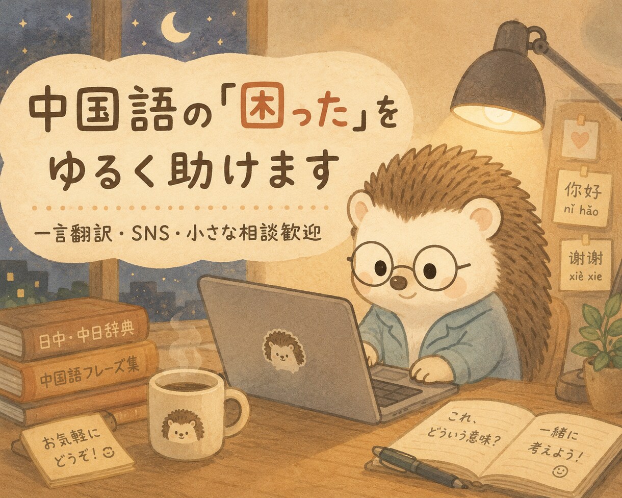 中国語の「困った」をゆるく助けます 小さな中国語の困りごと歓迎です イメージ1