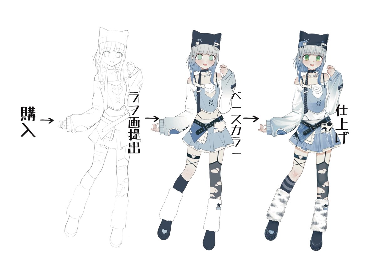 キャラクター立ち絵制作いたします TRPG・配信・ゲーム等で使える立ち絵を制作いたします！ イメージ5