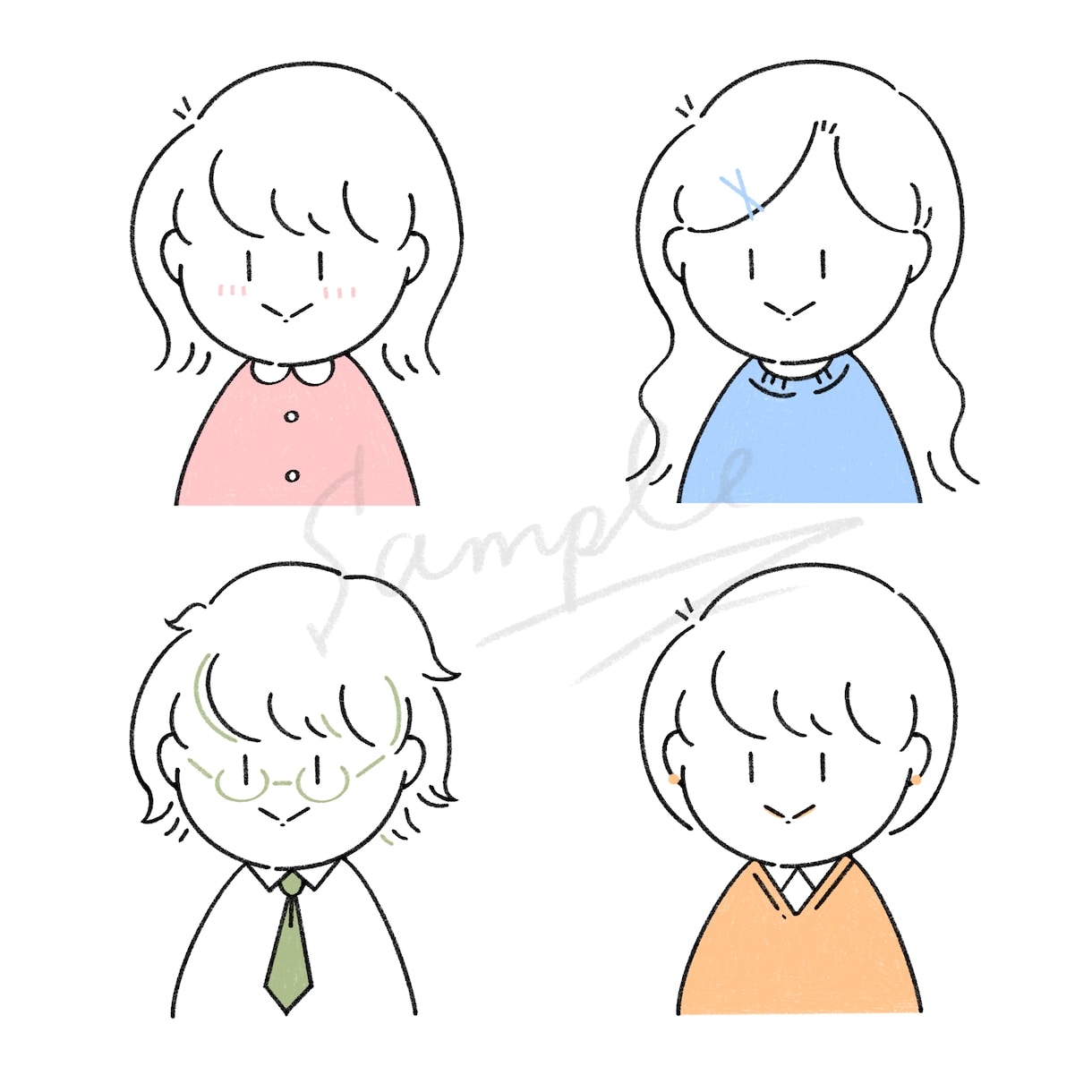 ゆるかわいい♡線画アイコンを作成します SNS・ブログ・LINEのアイコンに◎ イメージ2