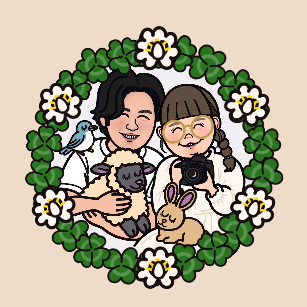 ほっこり可愛いポップな似顔絵描きます その人らしさを大切に笑顔になれる似顔絵をお描きします イメージ6