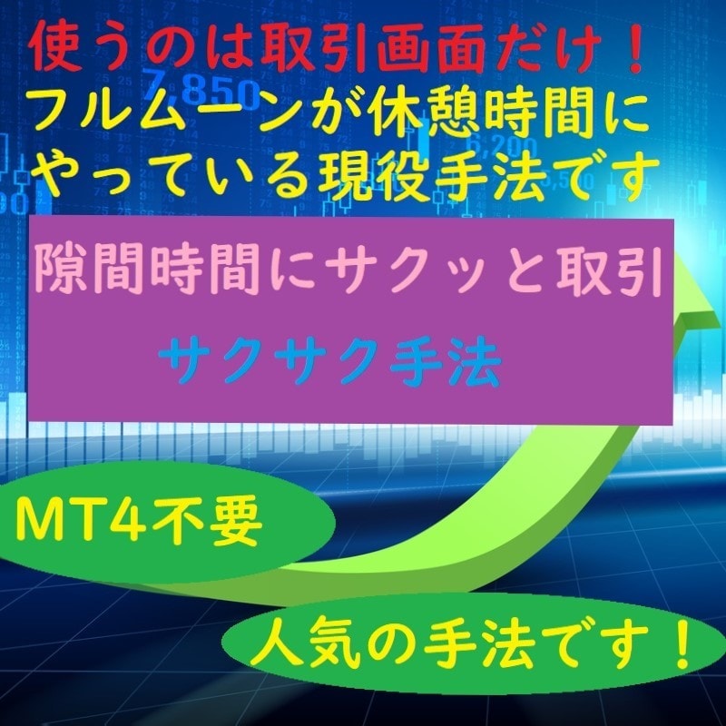 バイナリーオプション★スマホでできる手法教えます 人気№1‼MT4不要‼取引画面だけでできるサクサク手法① イメージ1