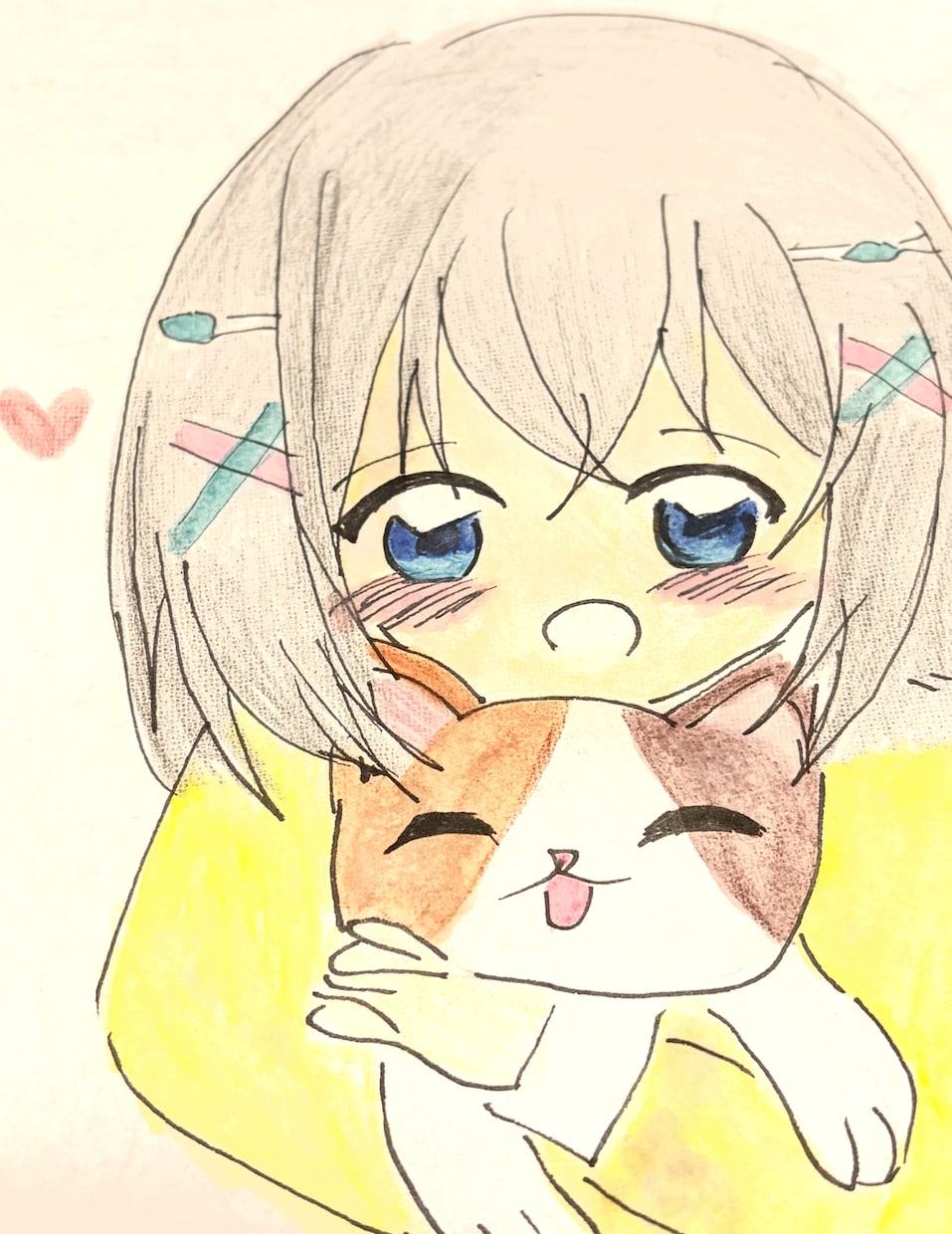 水彩でほっこり‼︎ペットとアナタを描きます リアルすぎない水彩似顔絵♫ポストカードは郵送◯ イメージ1