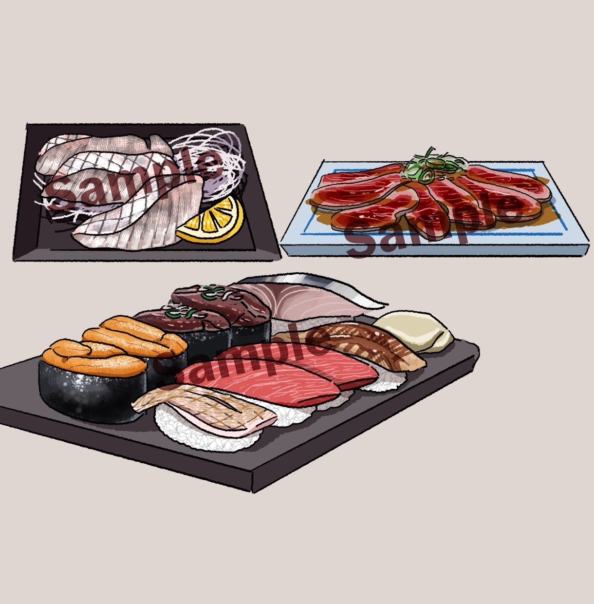 商用利用OK！食べ物のイラストを描きます 3カットから！ポップでかわいい食べ物を美大修了生が描きます イメージ3