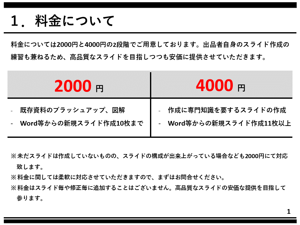 視覚的に分かりやすい「伝わるスライド」作成します 低価格で質の良い「見るだけで分かる」スライド作成します イメージ2