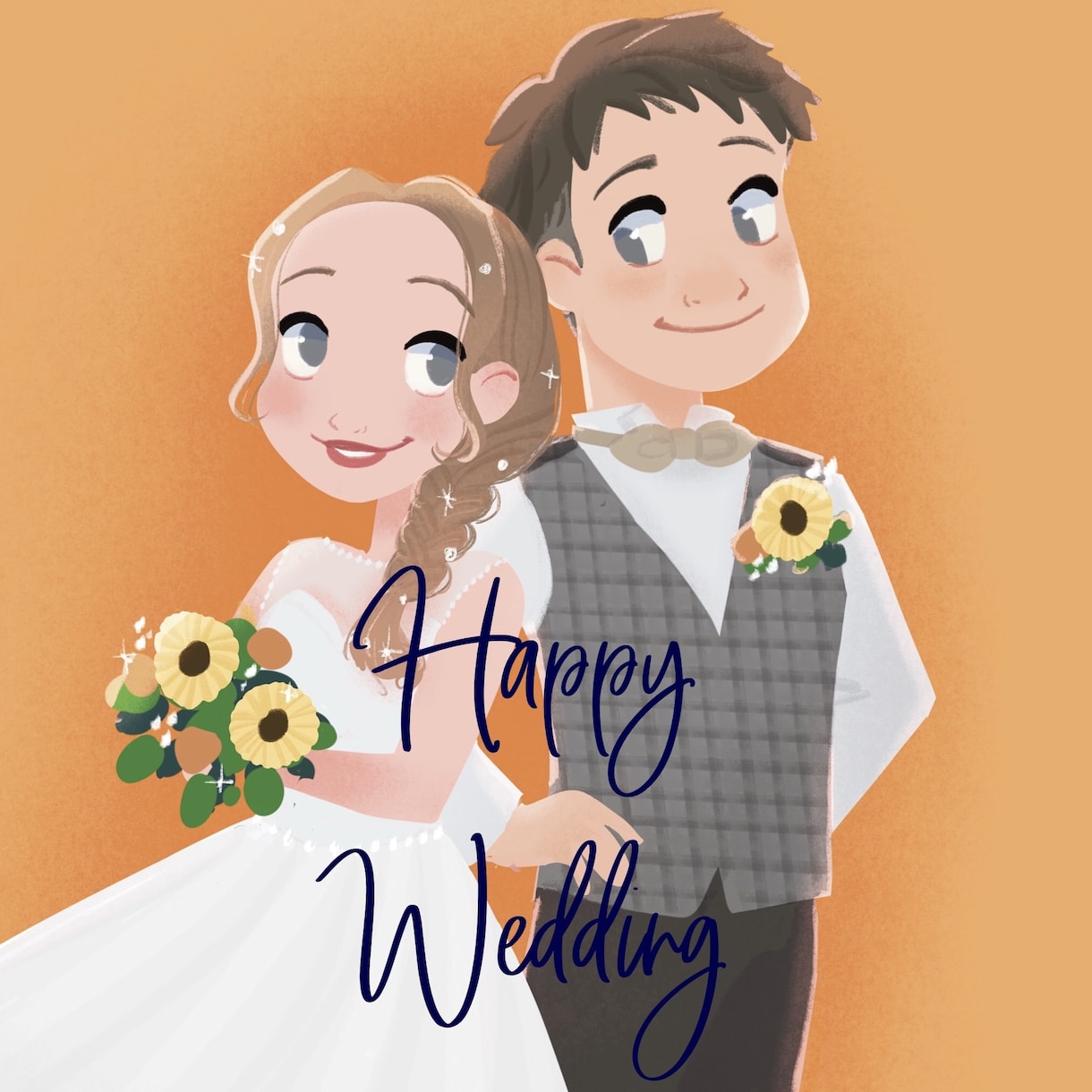 素敵なウェルカムボード用イラストを描きます 海外アニメ風イラストであなたの結婚式をお手伝いします。 イメージ3