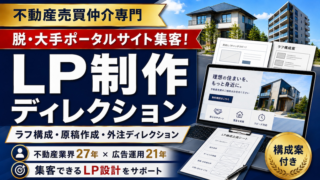 LPの構成・原稿作成をディレクションします LPが問い合わせにつながらない方へ構成提案 イメージ1
