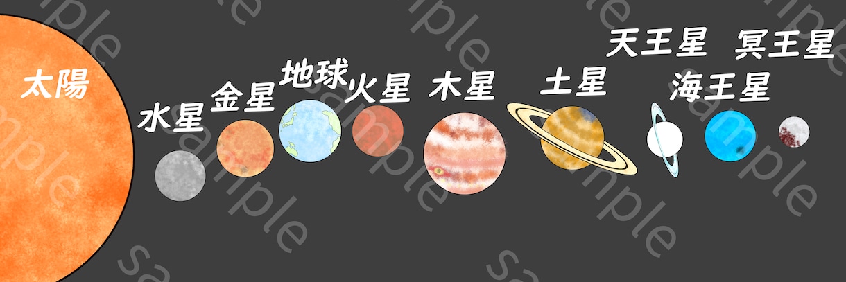 惑星のイラスト多数を販売しています 太陽系惑星シリーズ/ダウンロードするだけ☆ イメージ1