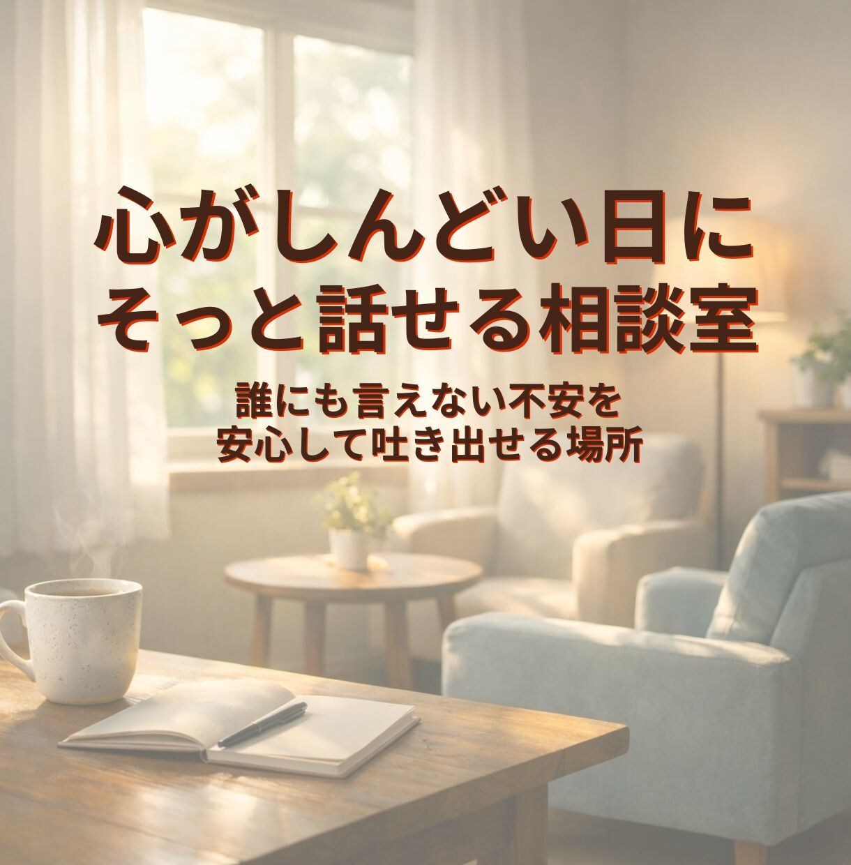 心がしんどい日にそっと話せる相談室ます 誰にも言えない不安を安心して吐き出せる場所 イメージ1