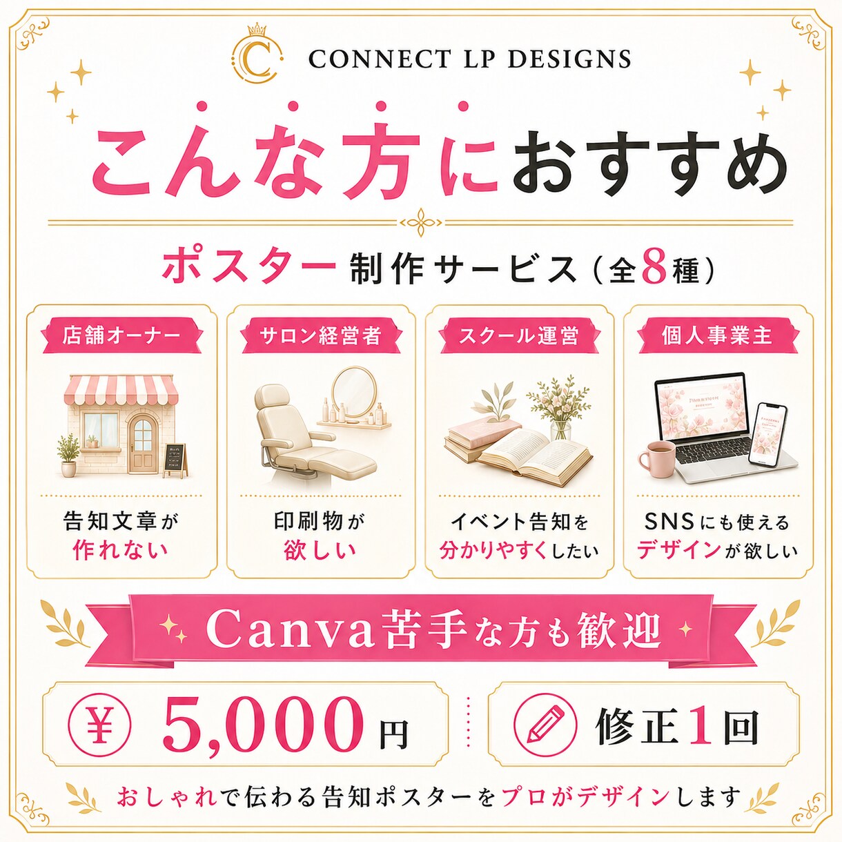 店舗・サロン向け告知ポスター画像作ります キャンペーン/メニュー/イベント告知に使えるポスター イメージ7
