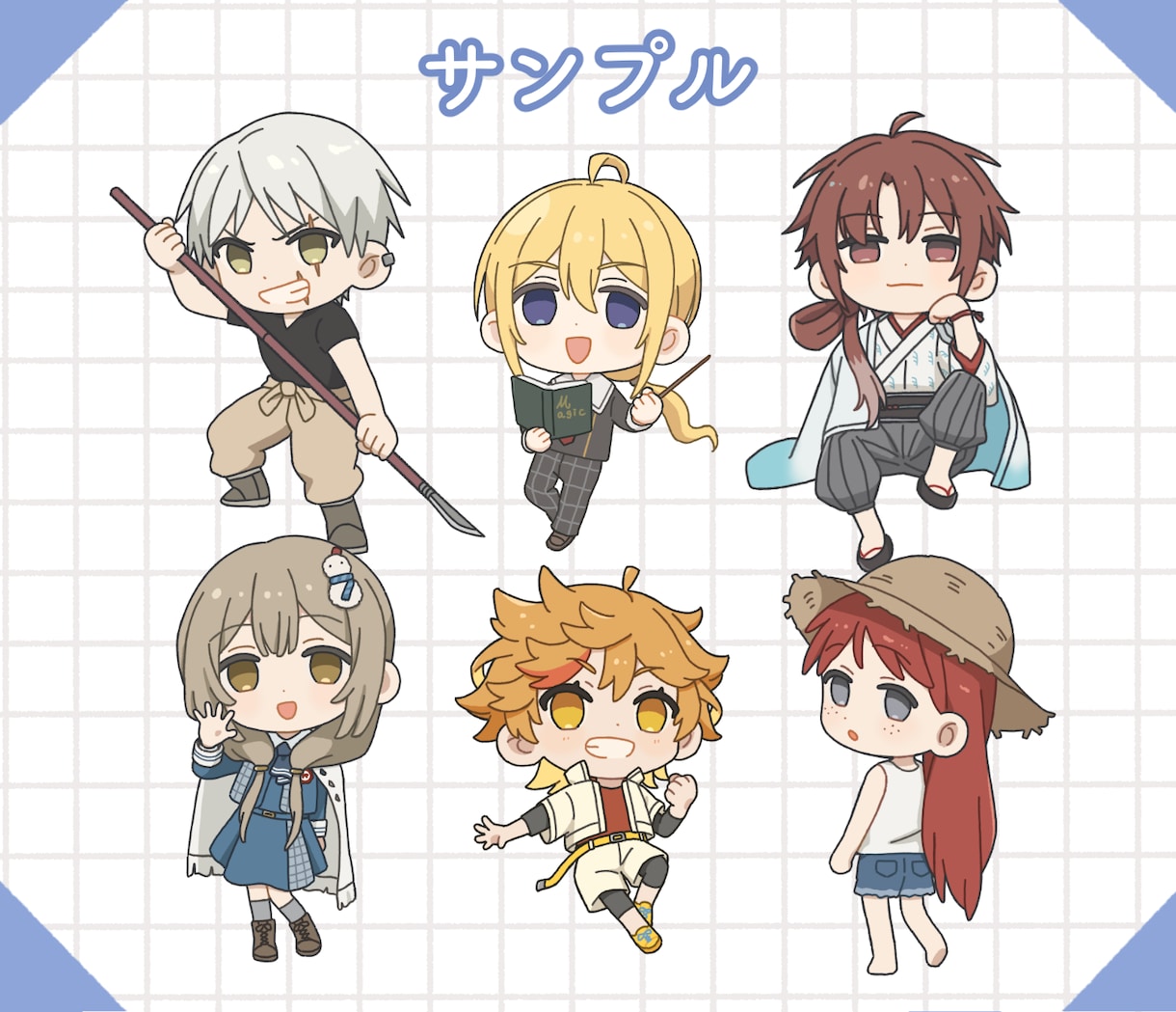 ぽてっとかわいい。使えるミニキャラ描きます 【初回1000円引き】SNS、配信、動画、グッズ制作に◎ イメージ8
