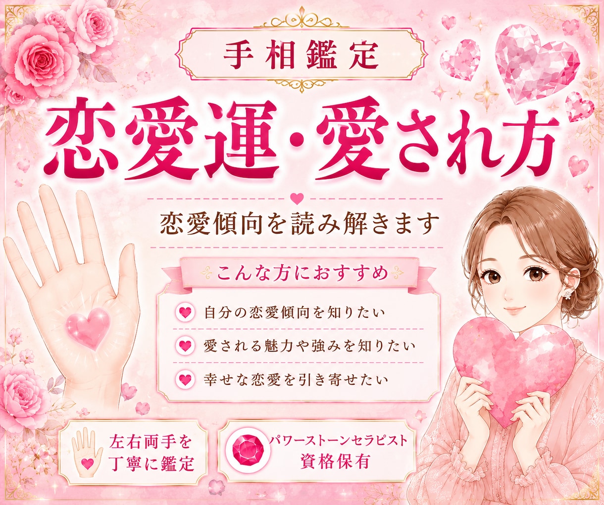 24h納品＊手相から恋愛運・今後の恋愛を鑑定します 恋愛傾向を読み解き、愛される関係の築き方をお伝えします イメージ1