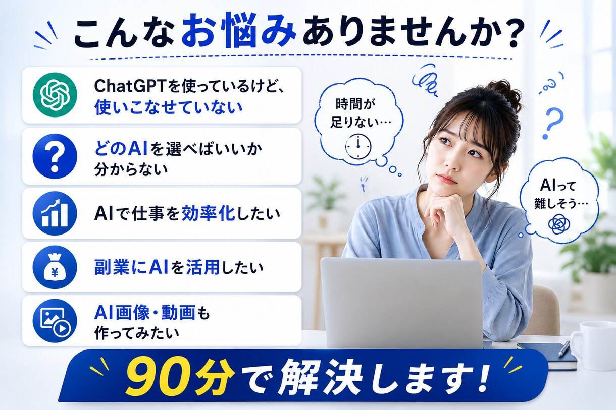 90分あなた専用AI仕事術を設計します あなたの仕事に合わせたAI活用法を90分でご提案します イメージ2
