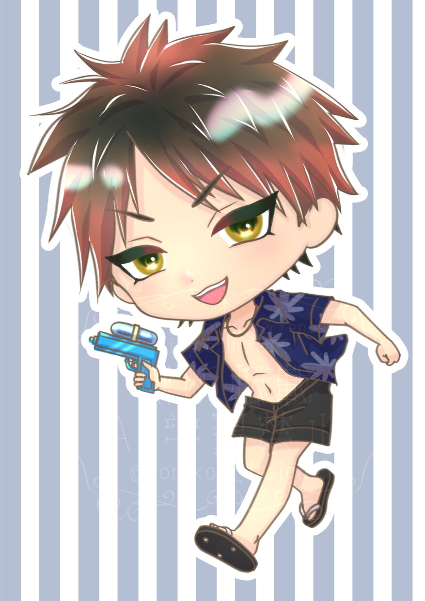 量産企画★ミニキャラ水着イラストお描きします 可愛い＆カッコいい！安価なSDキャラの水着イラストオーダー！ イメージ9
