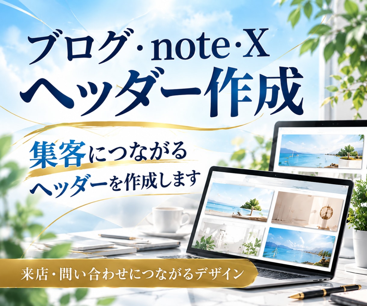 集客に繋がるブログ・X・noteヘッダー作ります バナー/店舗/サロン/教室/フリーランス/画像/デザイン イメージ1