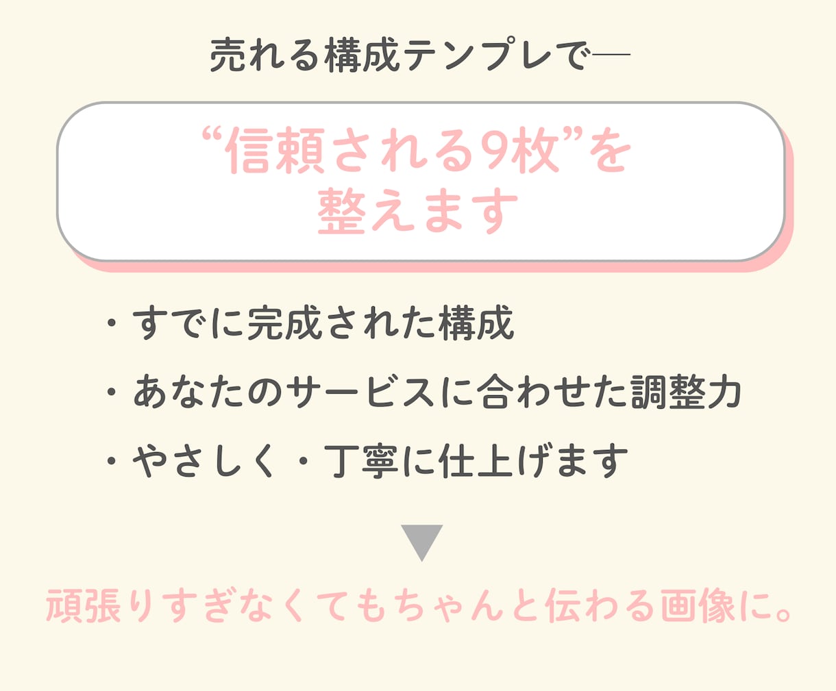 ココナラサムネ9枚調整で信頼感を高めます テンプレ調整で“信頼される9枚”を納品 イメージ4