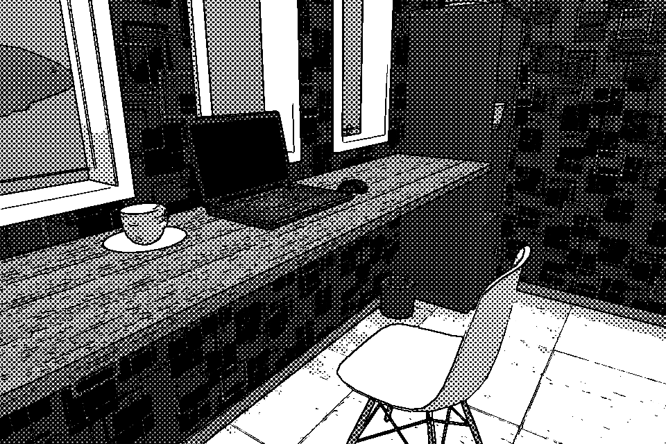 漫画の背景用パース図(4枚)作成します 描きづらい部屋の背景作成いたします！ イメージ2