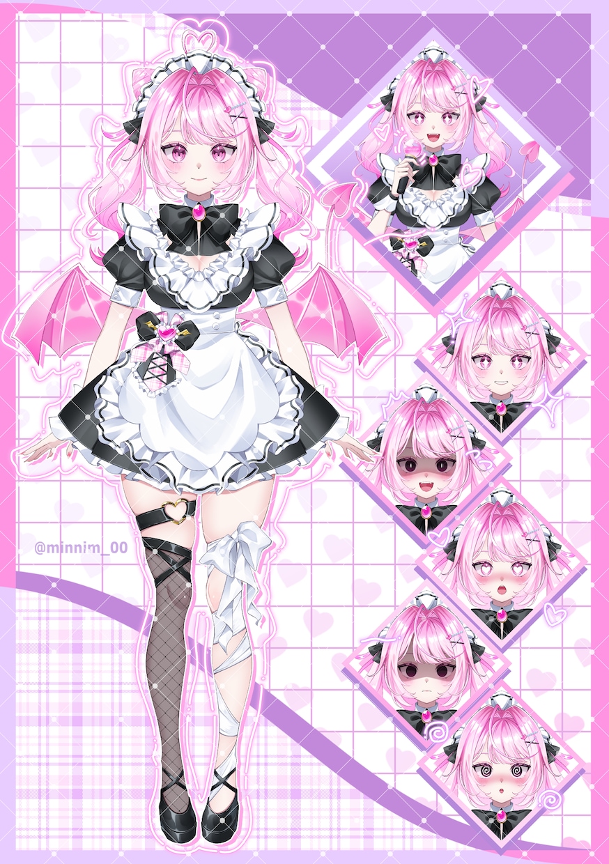 Vtuber様用パーツ分けイラストを制作いたします 全身キャラデザ表情差分7種とPNG立ち絵データ付き！ イメージ5