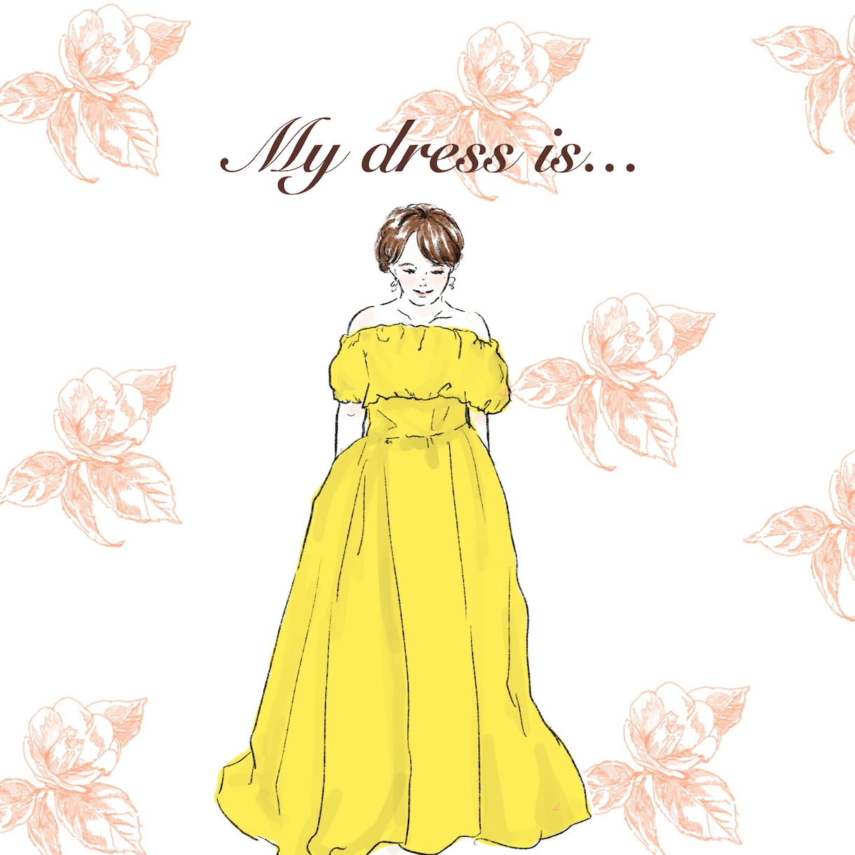 結婚式用ドレス色当てクイズのイラスト描きます ドレス色当てクイズ用の絵を似顔絵でお好きなドレスで描きます イメージ2