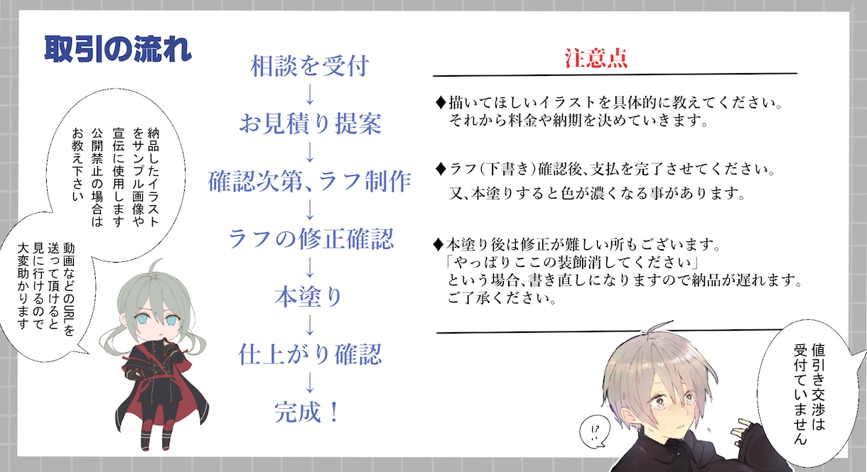 かっこかわいい！オリジナルイラストを描きます ネットでの活動で必要なキャラクターアイコンをお探しの方へ！ イメージ4
