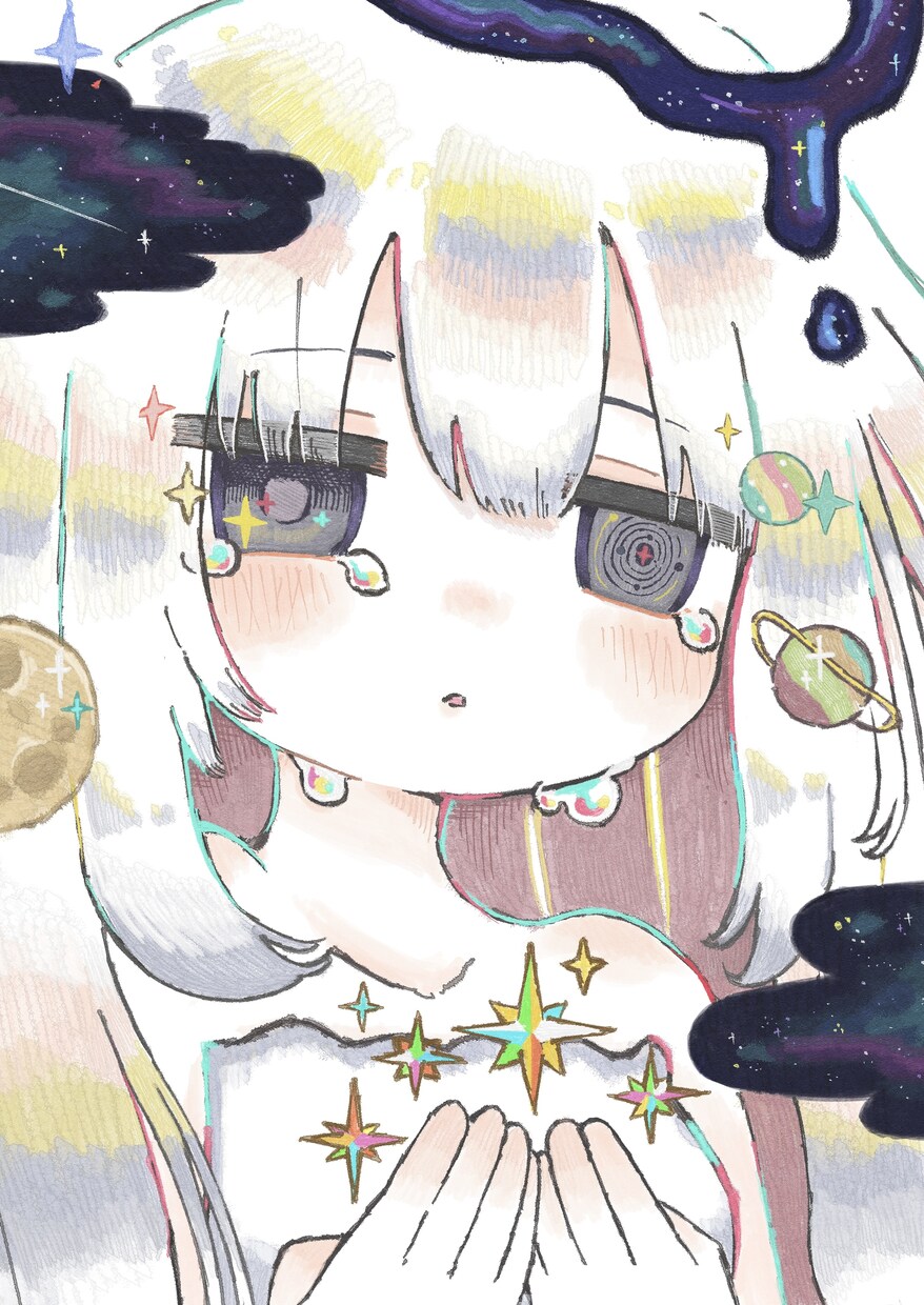 ゆめかわ/ドリームコア/世界に一つの絵を描きます 動物、人間、無機物、風景等、まずは気軽にご相談ください イメージ1
