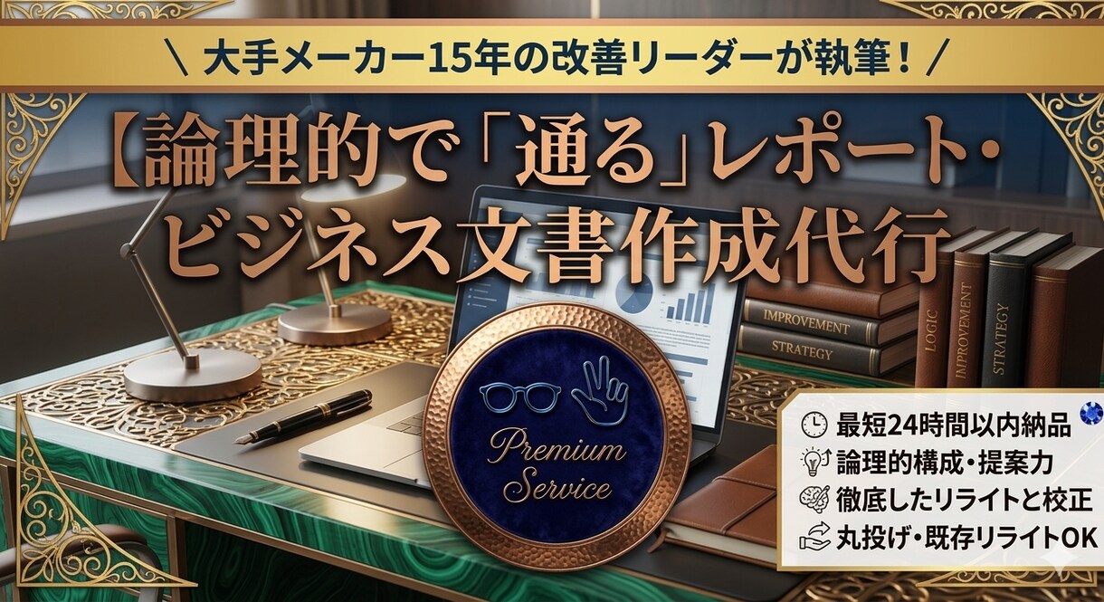 研修・現場改善・新入社員レポート等を代行作成します 大手メーカー出身の改善リーダーが作成丸投げ大歓迎！ イメージ1