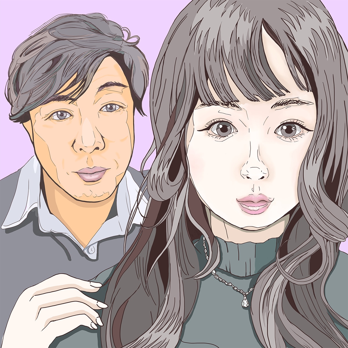 素敵なお似合い【似顔絵イラスト】描きます 彼女と彼のふたりの世界をとっておきの１枚に仕上げます✴︎ イメージ8