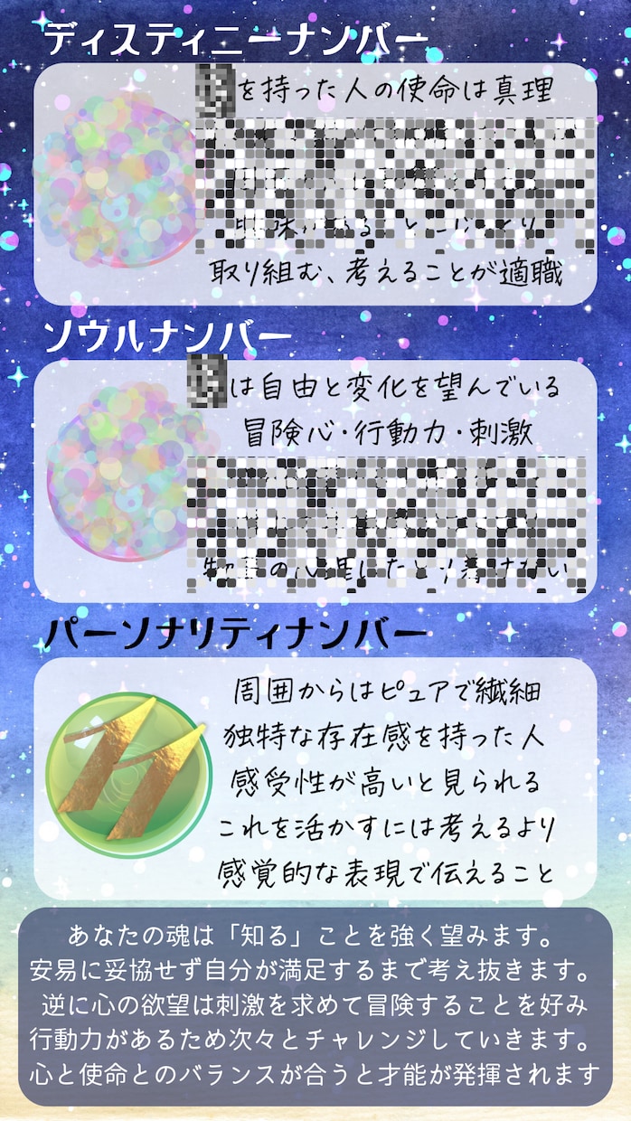 自分の強み弱みの発見から個性を生かす方法を伝えます 自己分析をして最後に個性診断鑑定書をお渡ししています。 イメージ3